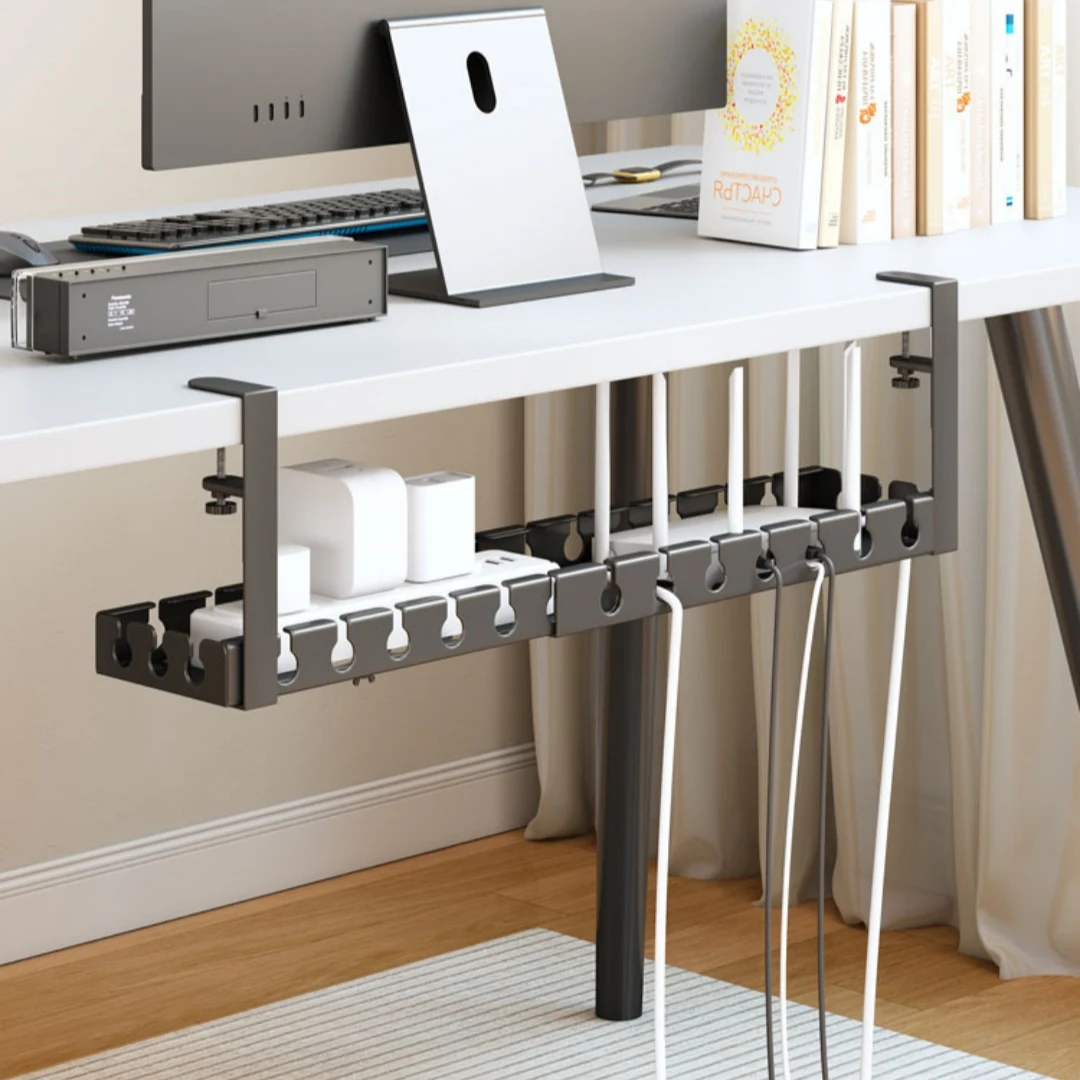 Punch-free Cord Manager Power Cord Finishing Box Under The Table, keeps power cords organized and hidden, easy to instal — photo 3