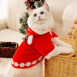 Cat Clothes Christmas Antlers Hooded Cape Warm Winter pet clothing perfect for festive costumes and keeping your cat coz — photo 4