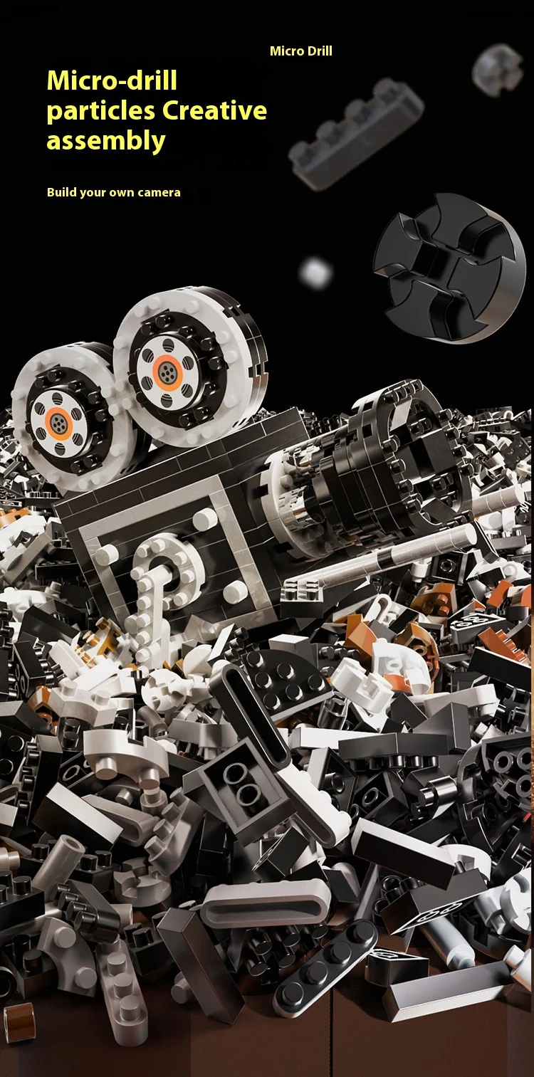 Title 5, Retro Film Camera Micro-particle Building Block...