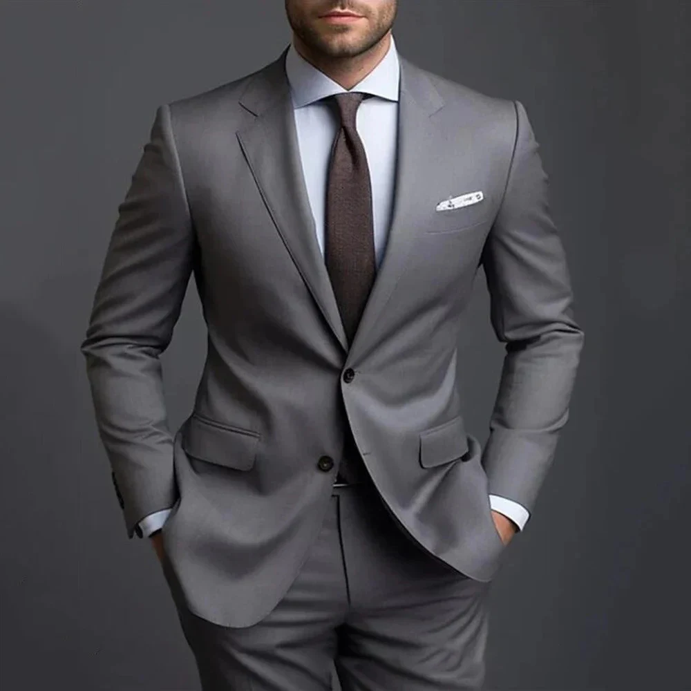 Terno masculino Business Casual de duas peças Combine elegância e profissionalismo. Ideal para trabalho e eventos, proporcionando conforto e um visual impecável. — foto 12
