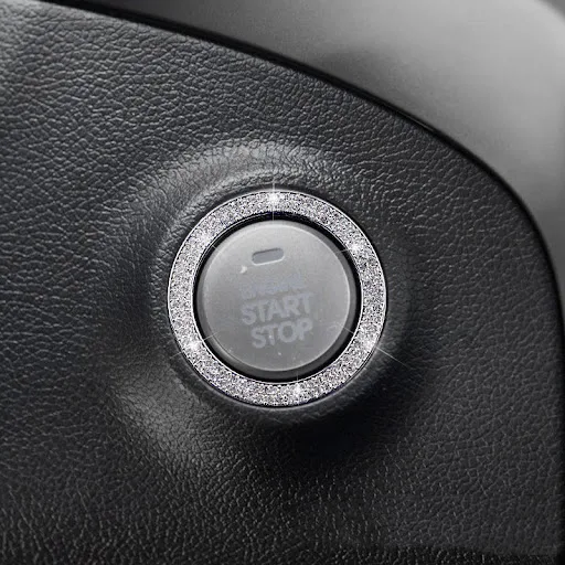 Title 1, Car One-button Start Air Conditioning Knob Deco...