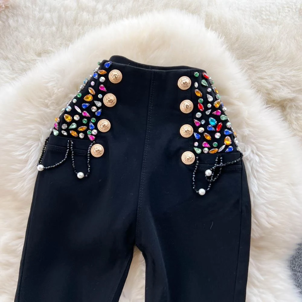 Leggings a vita alta con piedini piccoli, elasticizzati e slim fit, versatili per ogni occasione, modellano la silhouette in modo impeccabile. — foto 2