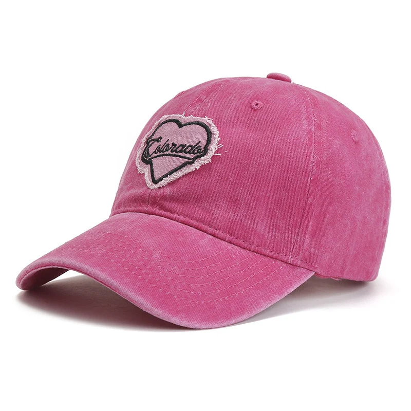 Heart Embroidered Couple Baseball Hat Retro Washed, perfect for matching outfits and achieving a unique, vintage inspire — photo 1