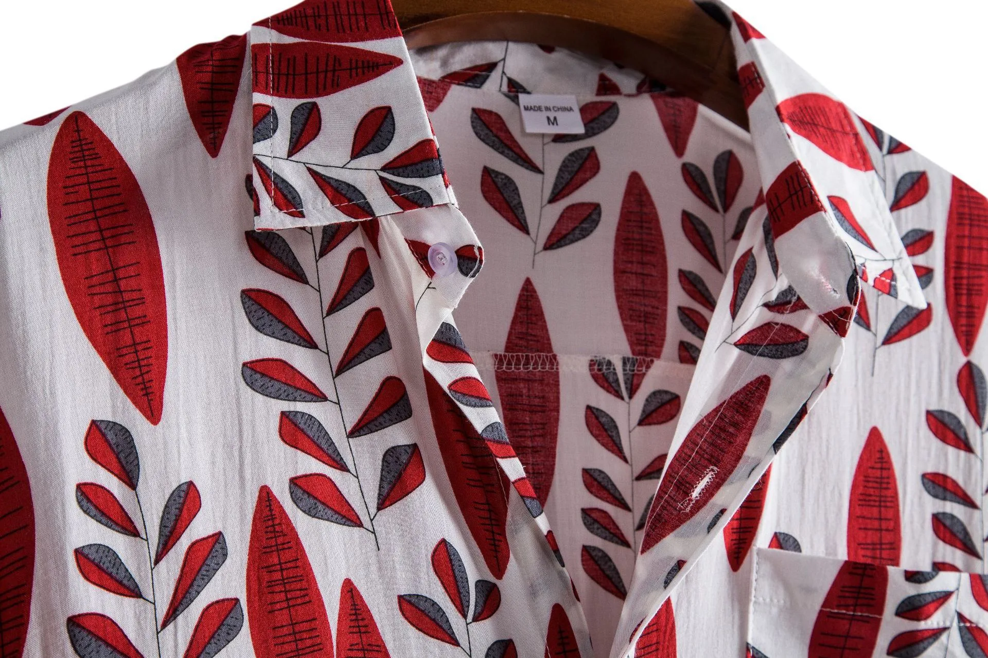 Title 15, Camisa de moda com estampa criativa e gola lape...