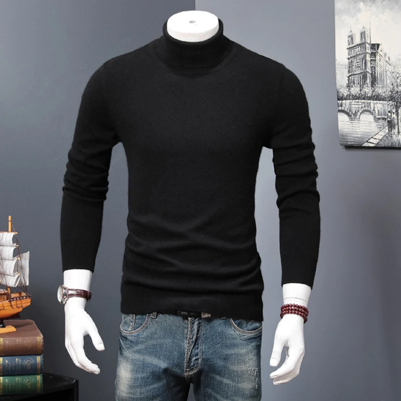 Men's Turtleneck Sweater Pullover Solid Warm Wool Knit. Provides excellent warmth, comfort and style. Perfect for casual — photo 7