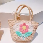 Little Red Flower Woven Bag