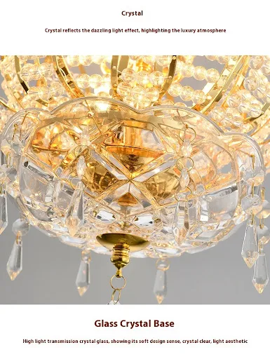 Title 4, Luminária de cristal dourado Lotus Zen Ilumine ...