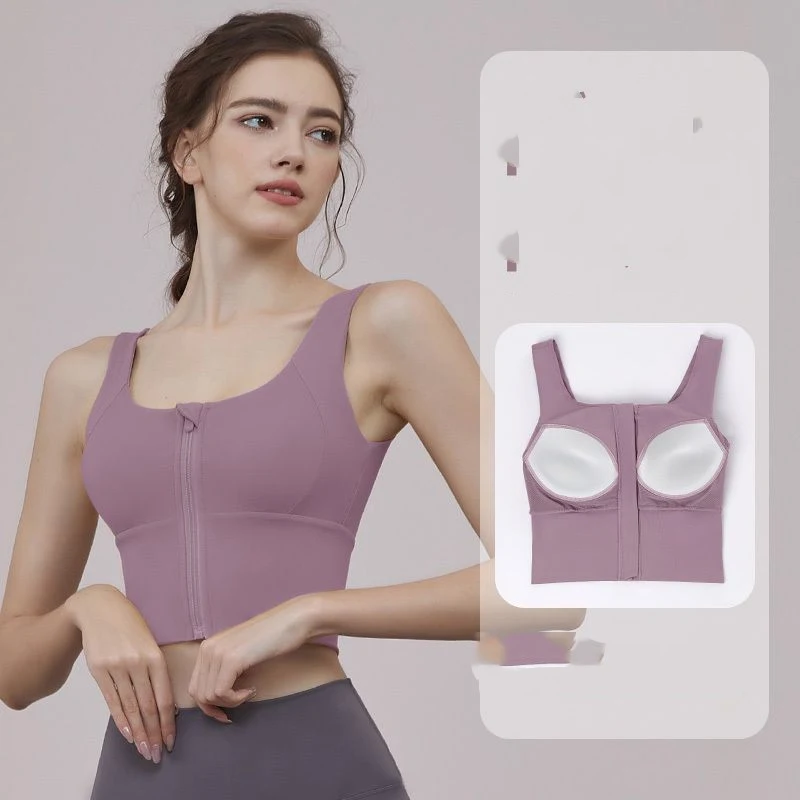 Reggiseno sportivo con cerniera frontale da donna Schiena antiurto Comodità e sostegno per l'allenamento ad alto impatto — foto 7