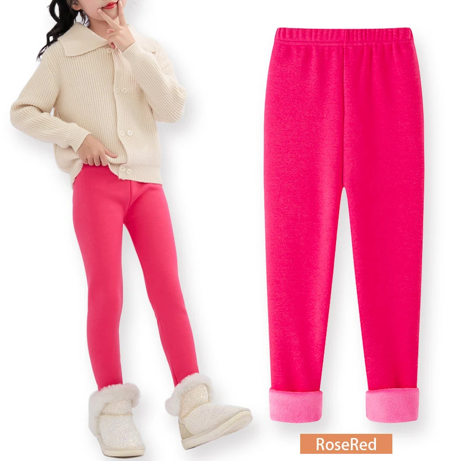 Fall Winter Girls Leggings Fleece lined Warm Cropped Pants provide cozy warmth, perfect for cooler weather, keeping your — photo 11