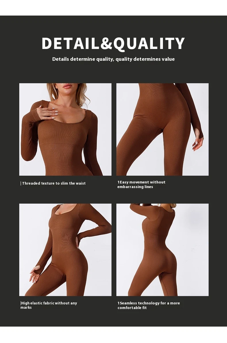 Title 8, Naadloze yoga-jumpsuit, herfst- en winterromper...