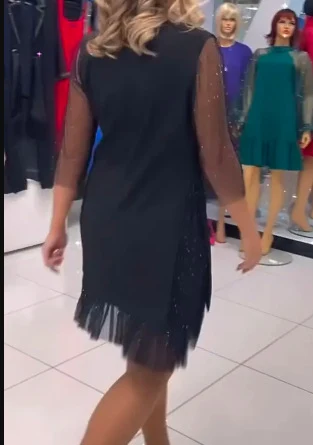 Title 1, Damska sukienka z bocznym rozcięciem, haftem z ...