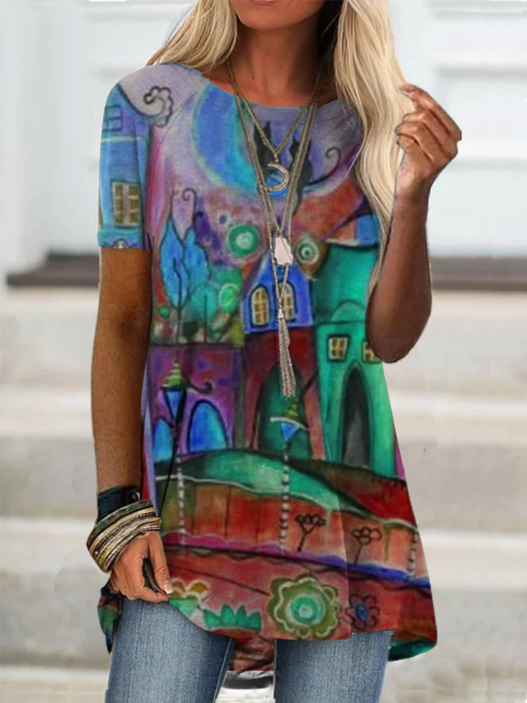 Title 2, Womens fashion short sleeve digital print t-sh...