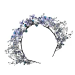 Conjunto de brincos de argola com flores de cristal azul — foto 1