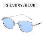 Silver Frame Blue Lens