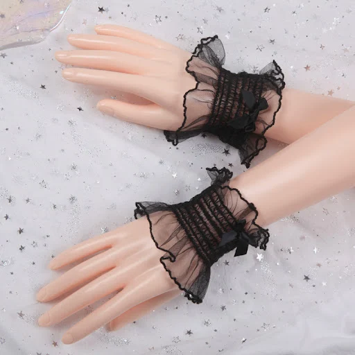 Title 6, Lolita Style Wristband Small Bowknot Lace Cuffs...