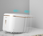 Pearl White With Golden Strip Rice Box Keeps Rice Fresh and Stylish. Perfect for serving and storing, it complements any — photo 5
