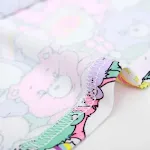 Camiseta Feminina Ursinhos Coloridos Crop Top Desenho Soltinha Algodão Kawaii T-Shirt Verão Manga Curta com Letras Perfeita para o Verão — foto 4