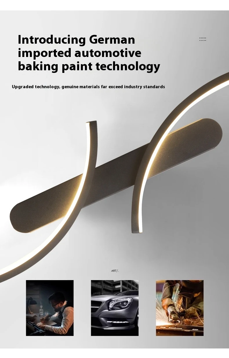 Title 2, Minimalist Creative Line Wall Lamp for Living R...