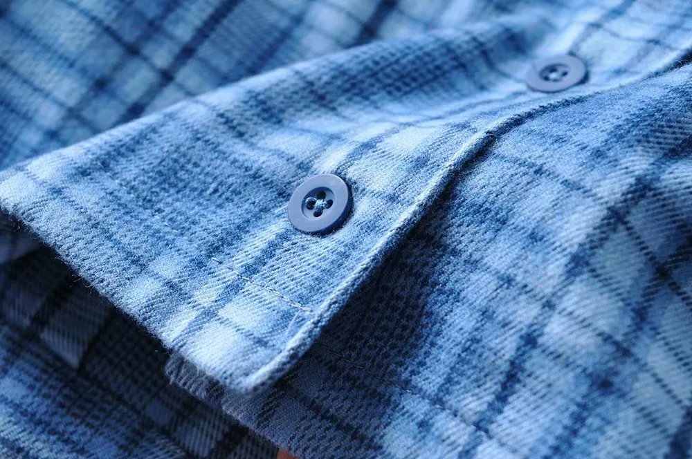 Amerikaans retro overhemd met losse pasvorm, pakjeskraag en ruitpatroon. Casual en comfortabele stijl, perfect voor een relaxte en trendy look. — foto 6