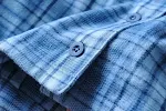 Amerikaans retro overhemd met losse pasvorm, pakjeskraag en ruitpatroon. Casual en comfortabele stijl, perfect voor een relaxte en trendy look. — foto 6