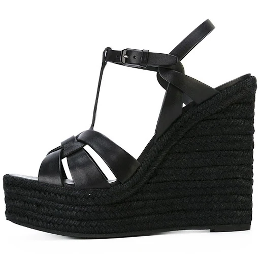 Title 6, White Brown Black PU Hemp Rope Ladies Shoes