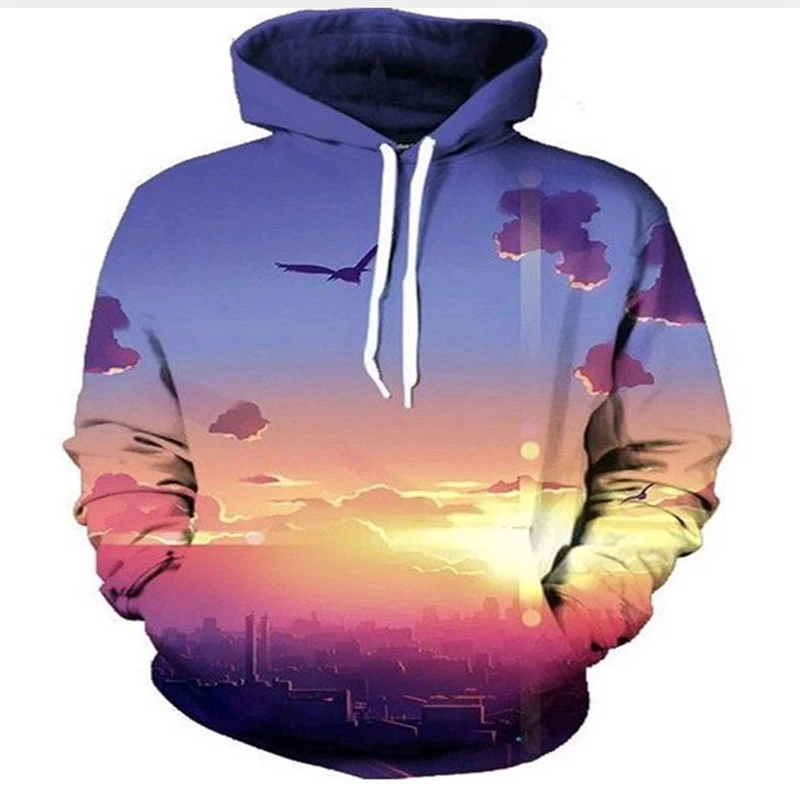 Felpa con cappuccio Galaxy Sky 3D Printing per uomo e donna. Design spaziale, comfort e stile per un look unico e alla moda. — foto 1