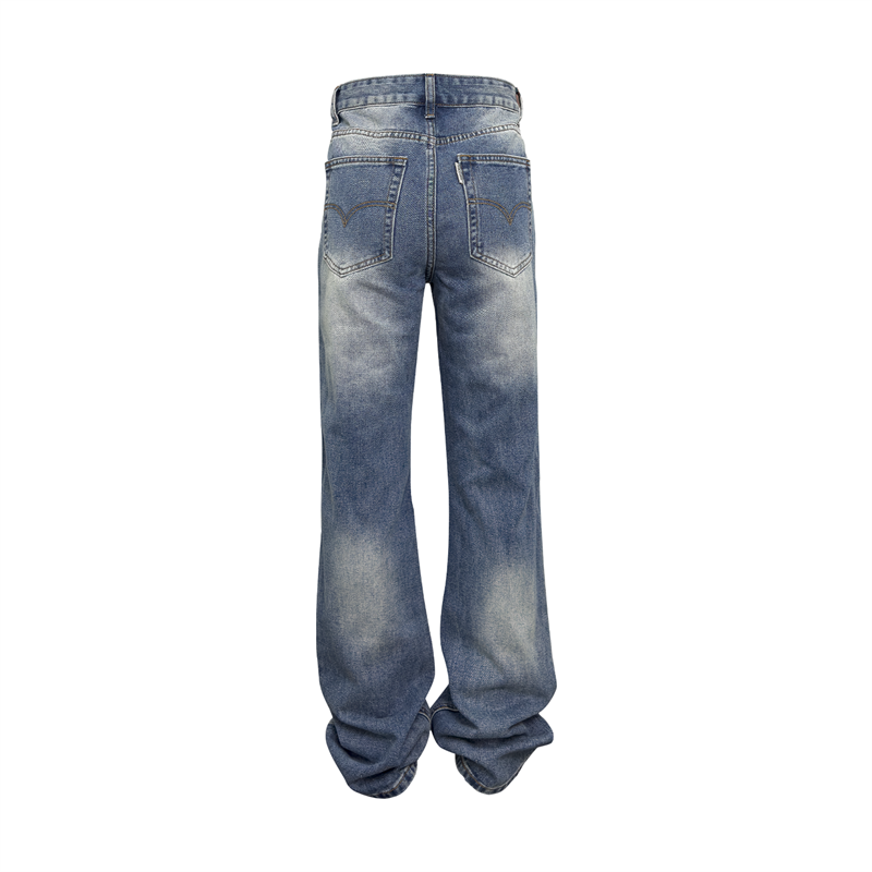 Gewassen High Street flared jeans donkerblauw, perfect voor een modieuze look, comfortabel en veelzijdig, ideaal voor dagelijks gebruik. — foto 4