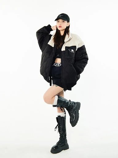 Title 3, Rhombic Spliced Lambswool Coat, a stylish and w...
