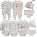 Macacão para bebê com cardigan completo, roupa de monge e macacão de algodão colorido, confortável e prático para seu bebê — foto 1