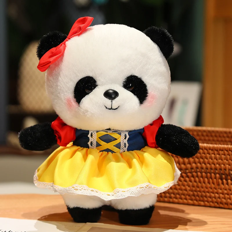 Boneca de Pelúcia Panda com Saia de Princesa Presente Dia das Crianças Panda fofo e macio Ideal para abraçar e brincar diversão garantida — foto 11