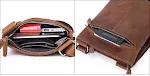 Bolsa de couro masculina casual multifuncional, estilo mensageiro coreano, para ombro, ideal para negócios e uso diário. — foto 4