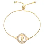 Nova pulseira retrátil de liga com strass da Virgem Maria, um acessório elegante e religioso para expressar sua fé com estilo. — foto 1