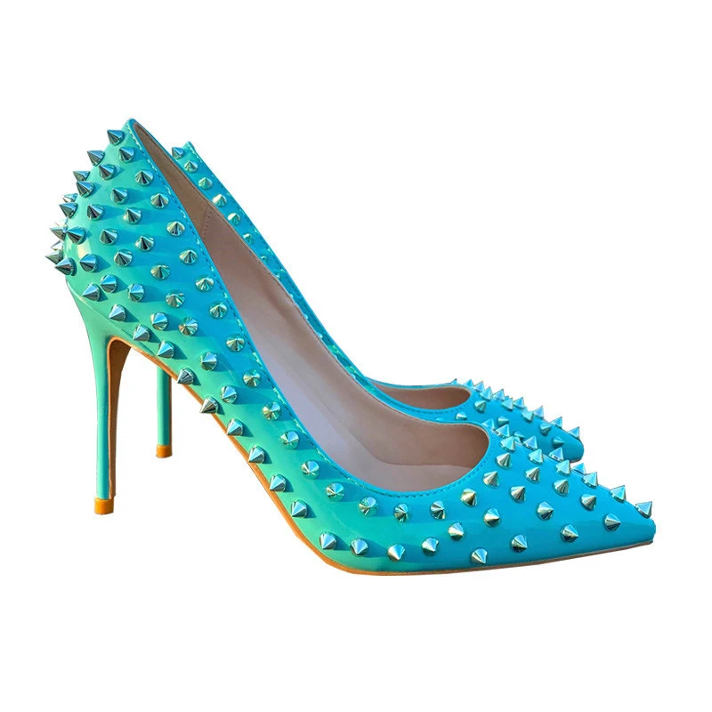 Title 10, Early Spring Rivet High Heels Womens Stiletto ...