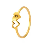 Anel Duplo Amor Vazado Banhado a Ouro 18k Joia Antidesbotamento. Presente perfeito e duradouro para expressar seu amor. — foto 1