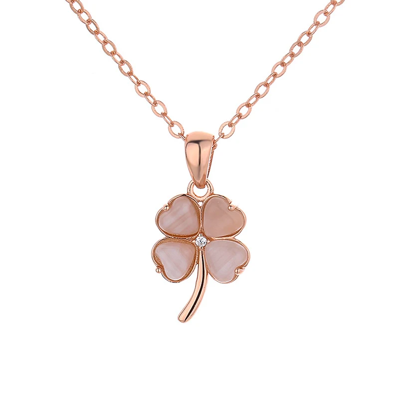 Colar feminino de opala trevo em prata 925. Um acessório elegante e charmoso, perfeito para presentear e adicionar um toque de sorte ao seu visual diário. — foto 8