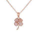 Colar feminino de opala trevo em prata 925. Um acessório elegante e charmoso, perfeito para presentear e adicionar um toque de sorte ao seu visual diário. — foto 8