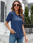 Poloshirt met knoopsluiting en losse T-shirt met pofmouwen — foto 4