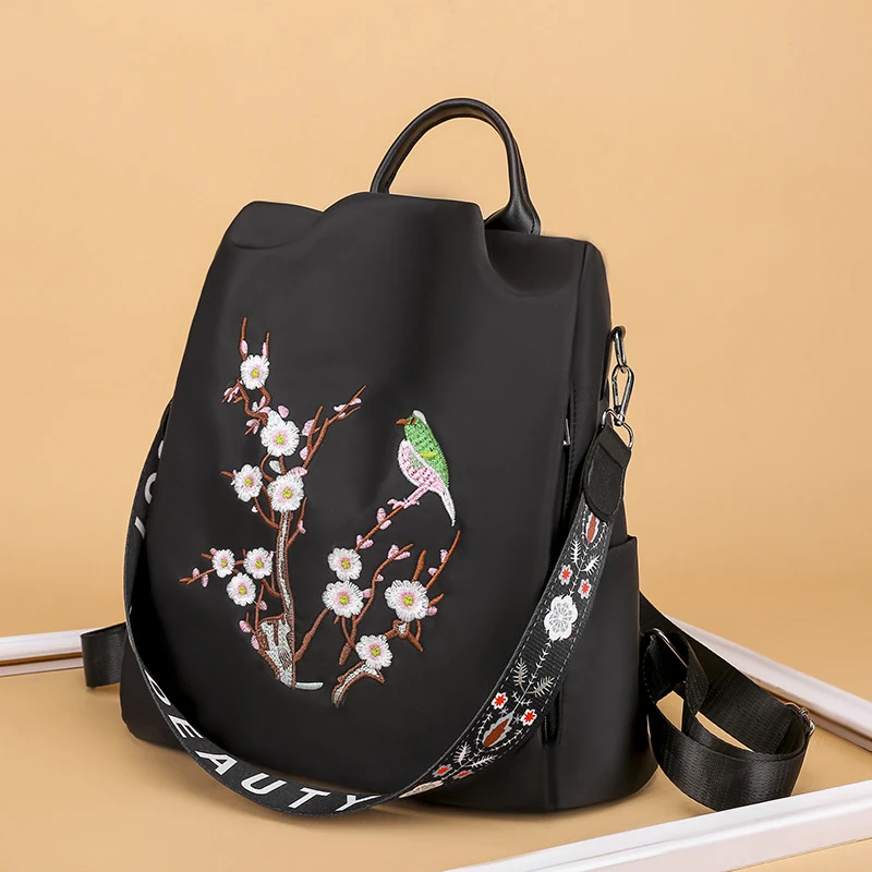 Mochila escolar de estudiantes de secundaria de estilo étnico, tela de oxford duradera, diseño elegante, gran capacidad, perfecta — foto 5