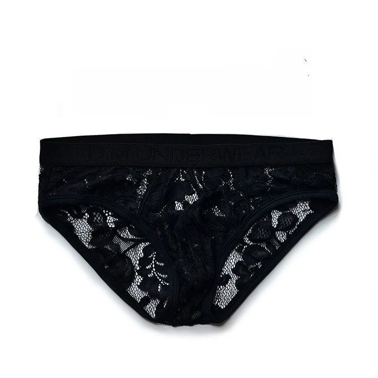 Title 2, Mens low waist lace underwear in black and whi...