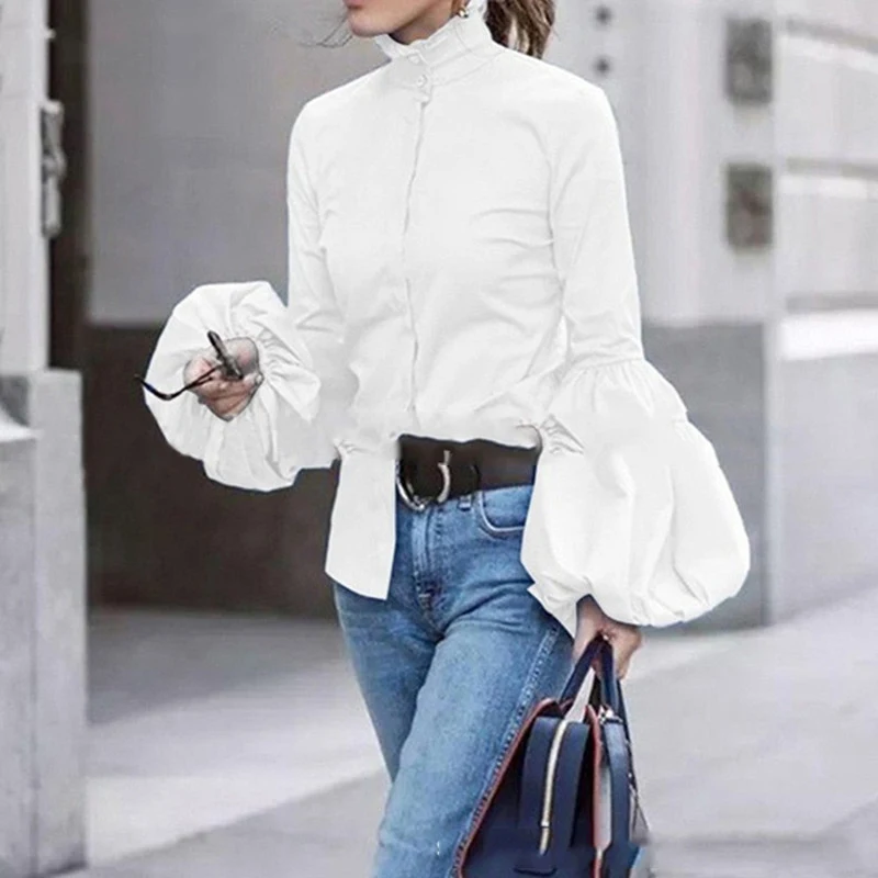 Title 2, Autumn Womens Blouse Lantern Long-sleeved Shirt