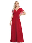 Sexy V-neck Chiffon Dress Women — photo 26