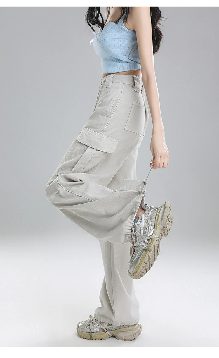 Title 7, Womens Straight Cargo Jeans with Multi-Pockets...