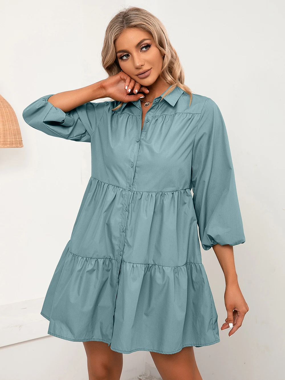 Title 4, Loose Casual Single Breasted Mid Length Shirt