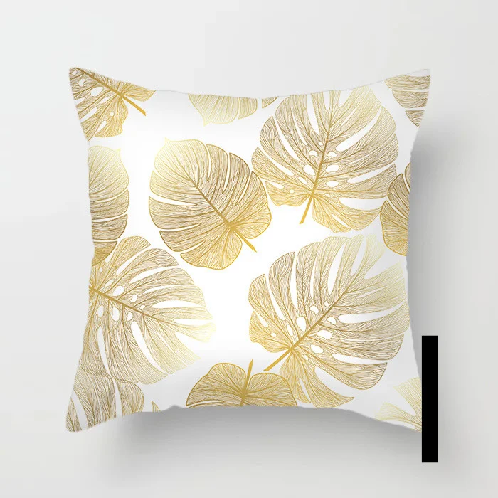 Fronha com lantejoulas de folha e flor dourada para cabeceira de cama, flanela macia, encosto ideal e toque elegante. — foto 4