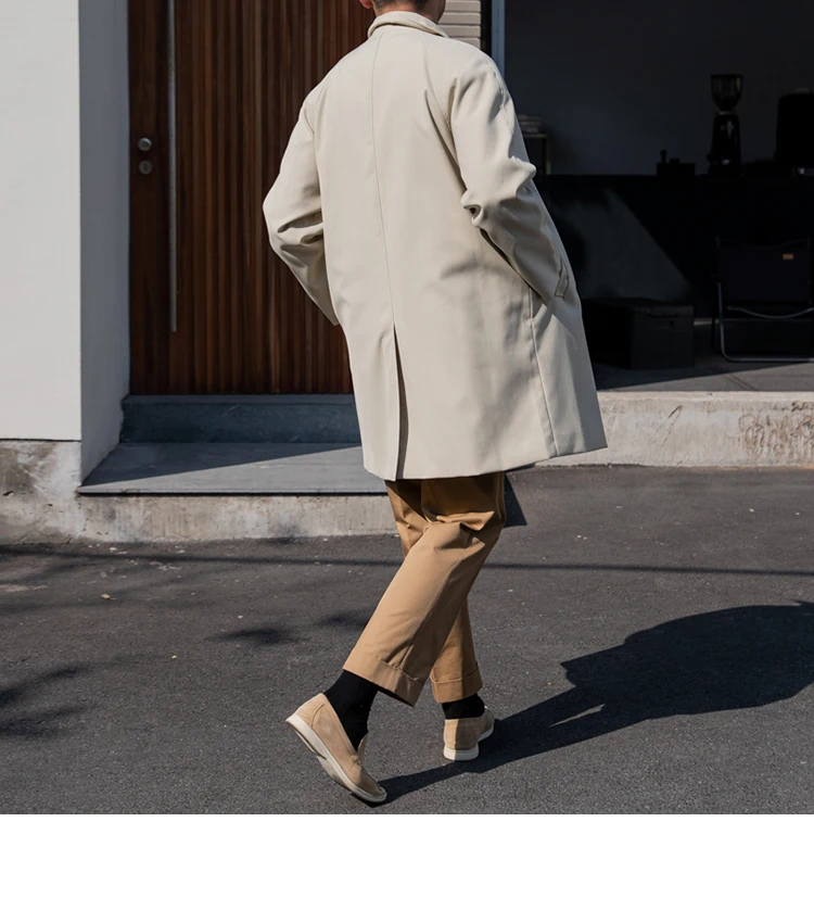 Men's Anti-wrinkle Draping Casual Coat Mid-length Trench Coat, a stylish and comfortable coat for everyday wear. — photo 19