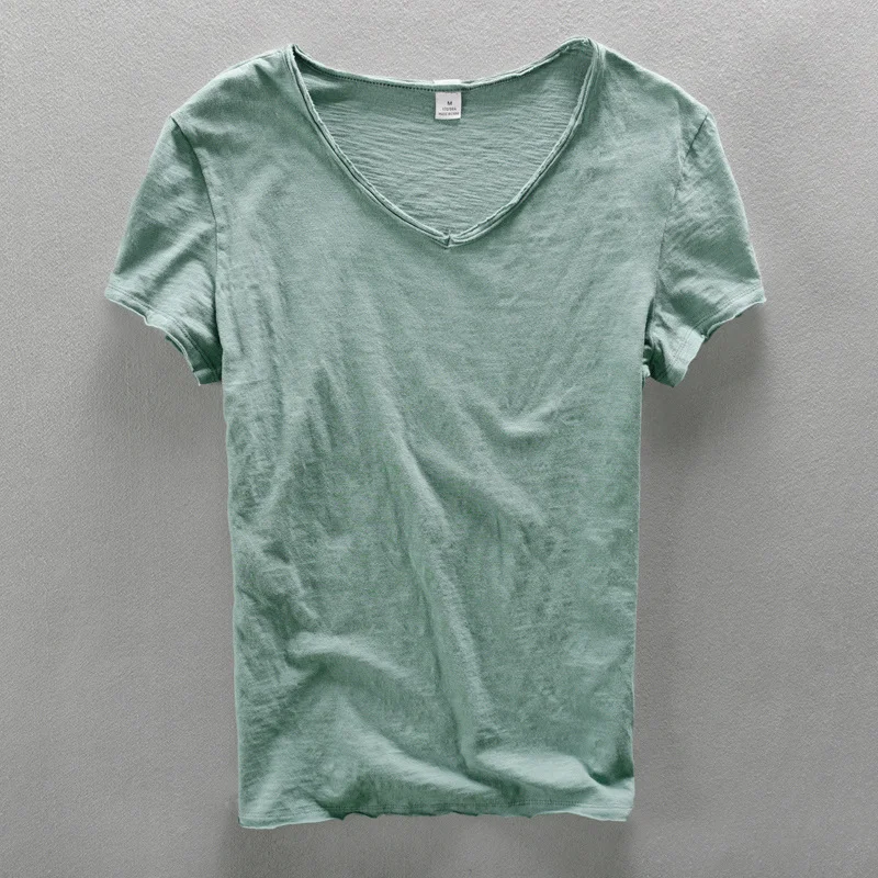 Camiseta masculina Aberdeen de manga curta em algodão slub, moderna e estilosa para homens que buscam conforto e um visual casual e despojado. — foto 6