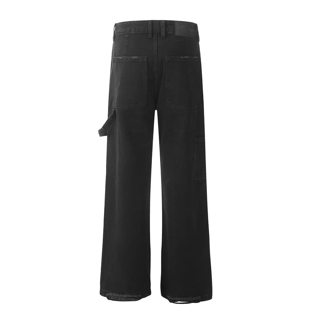 Men's Solid Color Loose Straight Trousers. Comfortable, relaxed fit for everyday wear. Versatile style, perfect for casu — photo 3