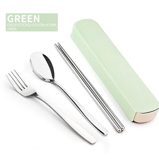 Title 6, Creative Stainless Steel Portable Tableware Thr...