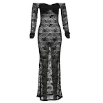 Off-neck Lace Crochet See-through Slim-fit Dress, perfect for a stylish and sensual look, designed to flatter your figur — photo 3