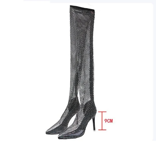 Title 2, High-heel stiletto rubber sole over-the-knee rh...